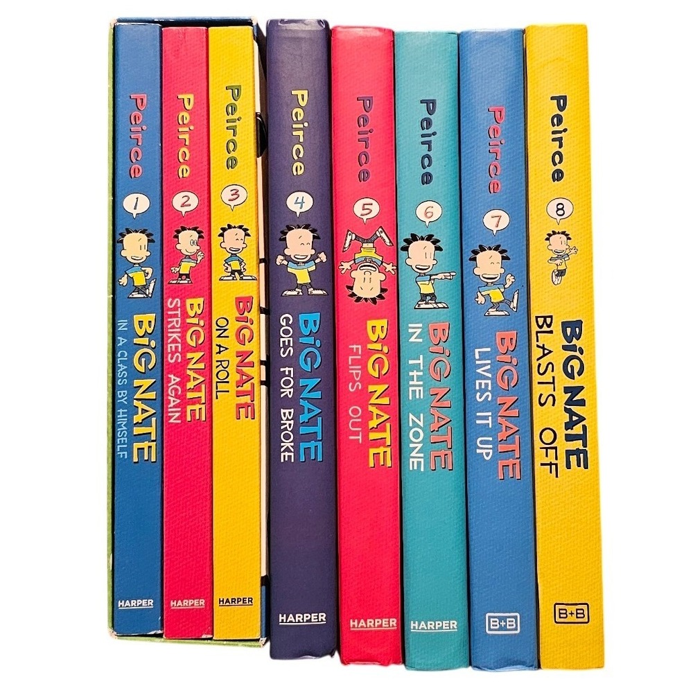 Big Nate Books 1-3 Soft Cover Set L. Peirce 4-8 Hardcover Set